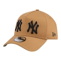 Boné Masculino New Era 940AF Double Logo New York Yankees Caqui Aba Curva MARROM CLARO