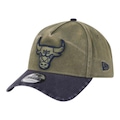 Boné Masculino New Era 940 New Olive Wshd Chicago Bulls Aba Curva VERDE