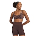 Top adidas esportivo de suporte leve Optime Leopard Strappy Feminino MARROM