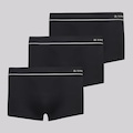 Kit de 3 Cuecas Boxer Lupo Microfibra Masculina PRETO