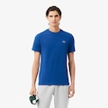Camiseta Lacoste Ultra-Dry Estampada Esportiva Masculina AZUL