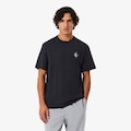 Camiseta Lacoste Francesa com Detalhe de Distintivo Masculina PRETO