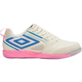 Chuteira Futsal Adulto Umbro Pro 5 Bump BRANCO/ROSA