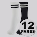 Kit 12 pares de Meia Cano Alto Lupo Sport Unissex PRETO