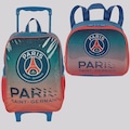 Kit Mochila com Rodas e Estojo PSG Infantil AZUL