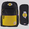 Kit Mochila e Estojo NBA Lakers Legend Unissex PRETO