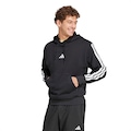 Blusa adidas Moletinho Com Capuz Essentials 3 Stripes Masculina PRETO/BRANCO