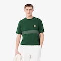 Camiseta Masculina em Piqué com Emblema Bordado Lacoste VERDE ESCURO