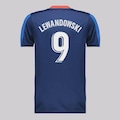 Camisa Do Barcelona 9 Lewandowski Infantil FutFanatics AZUL ESCURO