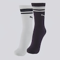 Kit 2 Pares Meia Puma Cano Longo BRANCO