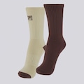 Kit Meia Cano Alto Fila 2 Pares Latte F-BOX Feminino BEGE