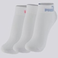 Kit Meia Cano Baixo 3 Pares Basic Puma Feminina BRANCO