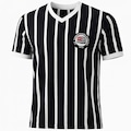 Camisa do Corinthians Retrô 1930 Tricampeão Paulista Coimbra - Masculina PRETO/BRANCO