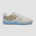 Chuteira Futsal Infantil Umbro Pro 5 JR Kintsugi BRANCO/AZUL CLA