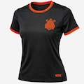 Camisa do Corinthians Estampada Dry Feminina PRETO