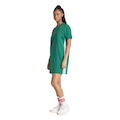 Vestido Camiseta adidas Essentials Três Listras em malha simples Feminino VERDE ESC/BRANCO