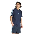 Camiseta adidas Essentials Três Listras Malha Simples Masculina AZUL