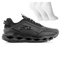 Tênis Masculino Olympikus Beats + 3 Pares de Meias PRETO