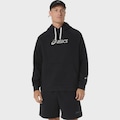 Blusão ASICS Logo Fleece Pullover Hoodie Masculina PRETO