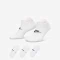 Meia Nike Everyday Elevate (3 Pares) Cano Curto Unissex BRANCO/PRETO