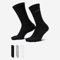 Meia Nike Everyday Elevate (3 Pares) Cano Médio Unissex CINZA/PRETO