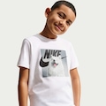 Camiseta Nike Sportswear Photo Create Infantil BRANCO/CINZA