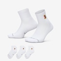 Meia Nike Everyday Elevate(3 Pares) Cano Médio Unissex BRANCO/AMARELO