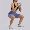 Shorts Feminino Canelado Basic Sem Costura Selene AZUL