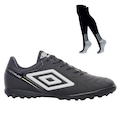 Kit Chuteira Society Adulto Umbro Adamant Masterclass Club e Meião PRETO