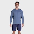 Camiseta Olympikus Essential Manga Longa Masculina AZUL