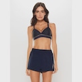 Shorts Cardio Bodyforsure Liso - Feminina MARINHO/CINZA/AMAREL