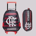 Kit do Flamengo Mochila com Rodas e Estojo FutFanatics Infantil VERMELHO