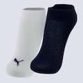 Kit Meia Cano Baixo 2 Pares Infantil Puma BRANCO