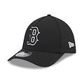 Boné Unissex New Era 39THIRTY M-Crown A-Frame Boston Red Sox MLB Aba Curva PRETO