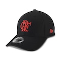Boné Unissex do Flamengo New Era 39THIRTY Aba Curva PRETO