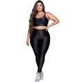 Conjunto Fitness Plus Size Top e Calça New Zig 3D Vekyo PRETO