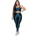 Conjunto Fitness Plus Size Top e Calça New Zig 3D Vekyo AZUL