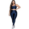 Conjunto Fitness Plus Size Top e Calça New Zig 3D Vekyo AZUL ESCURO