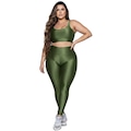 Conjunto Fitness Plus Size Top e Calça New Zig 3D Vekyo VERDE