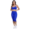 Conjunto Top Alça Fina + Bermuda Ciclista Feminino Vekyo AZUL