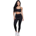 Conjunto Top Alça Fina e Calça Saia Suplex Vekyo Feminino PRETO