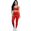 Conjunto Top Alça Fina e Calça Saia Suplex Vekyo Feminino VERMELHO