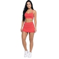 Conjunto Top Alça Fina e Short Saia Vekyo Feminino VERMELHO