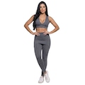 Conjunto Top Bojo e Calça Saia Tapa Bumbum Vekyo Feminino CINZA