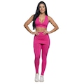 Conjunto Top Bojo e Calça Saia Tapa Bumbum Vekyo Feminino ROSA