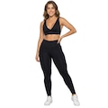Conjunto Top Bojo Costa Cruzada e Calça Suplex Vekyo Feminino PRETO