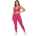 Conjunto Top Bojo Costa Cruzada e Calça Suplex Vekyo Feminino ROSA
