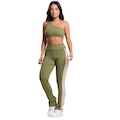 Conjunto Fitness Top e Calça Canelado Vekyo Feminino VERDE