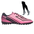 Kit Chuteira Society Umbro Kick e Meião - Masculino ROSA/PRETO