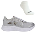 Kit Tênis Rainha Comet e Meia - Unissex CINZA/BRANCO